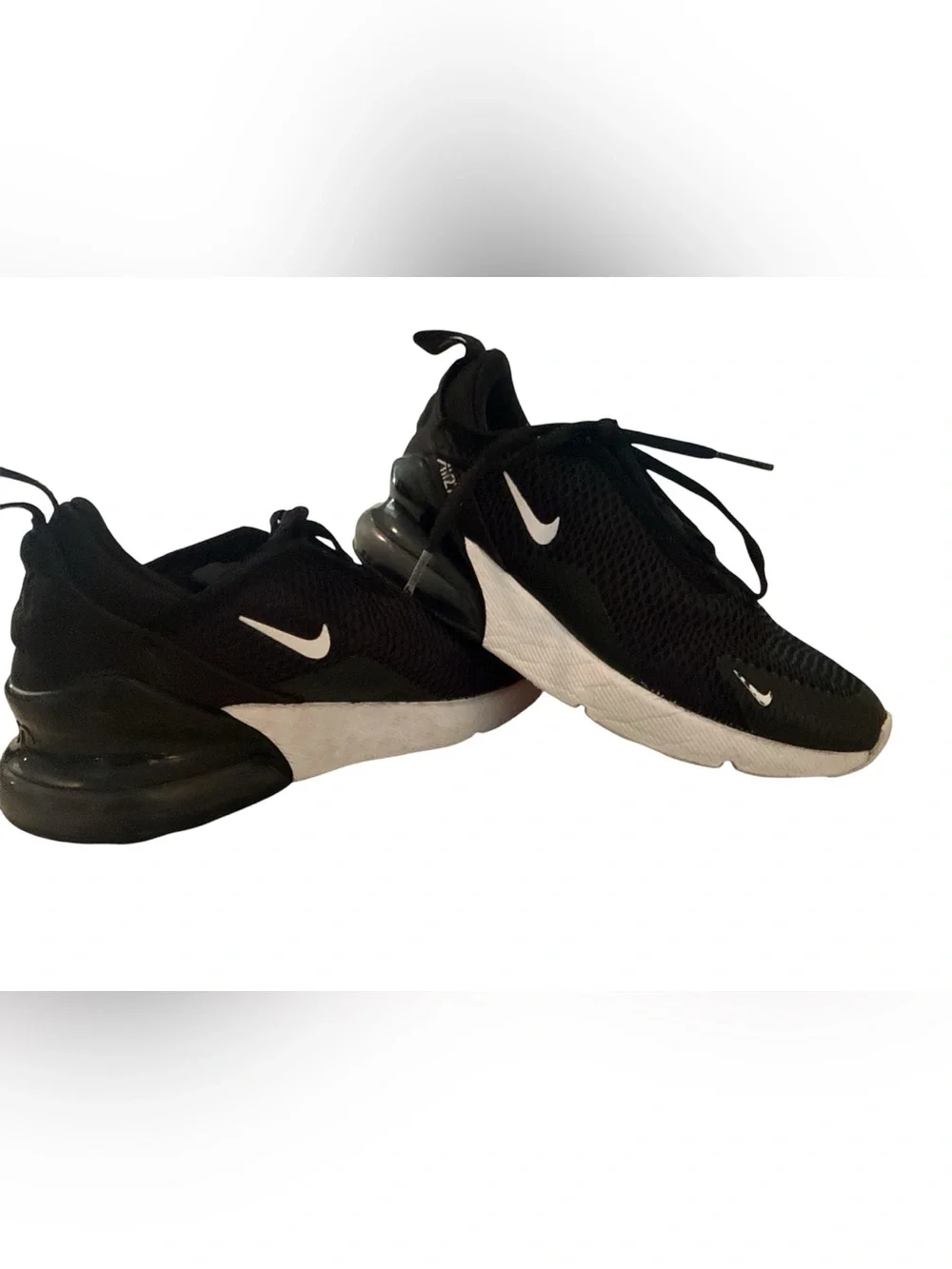 Nike Air Max 270 Kids Black White Running Sneakers - Size 2.5Y